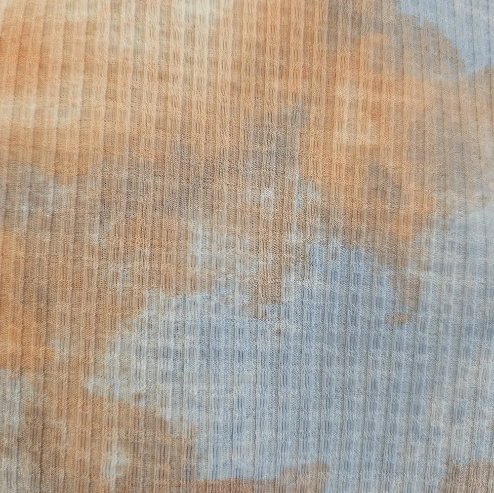 Woman's Vneck button-down tye-dye top